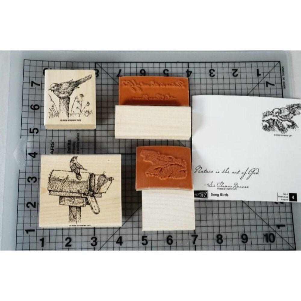 Stampin' Up! 2006 "Song Birds" Set of 4 Mailbox Christmas Birds Rubber Stamps